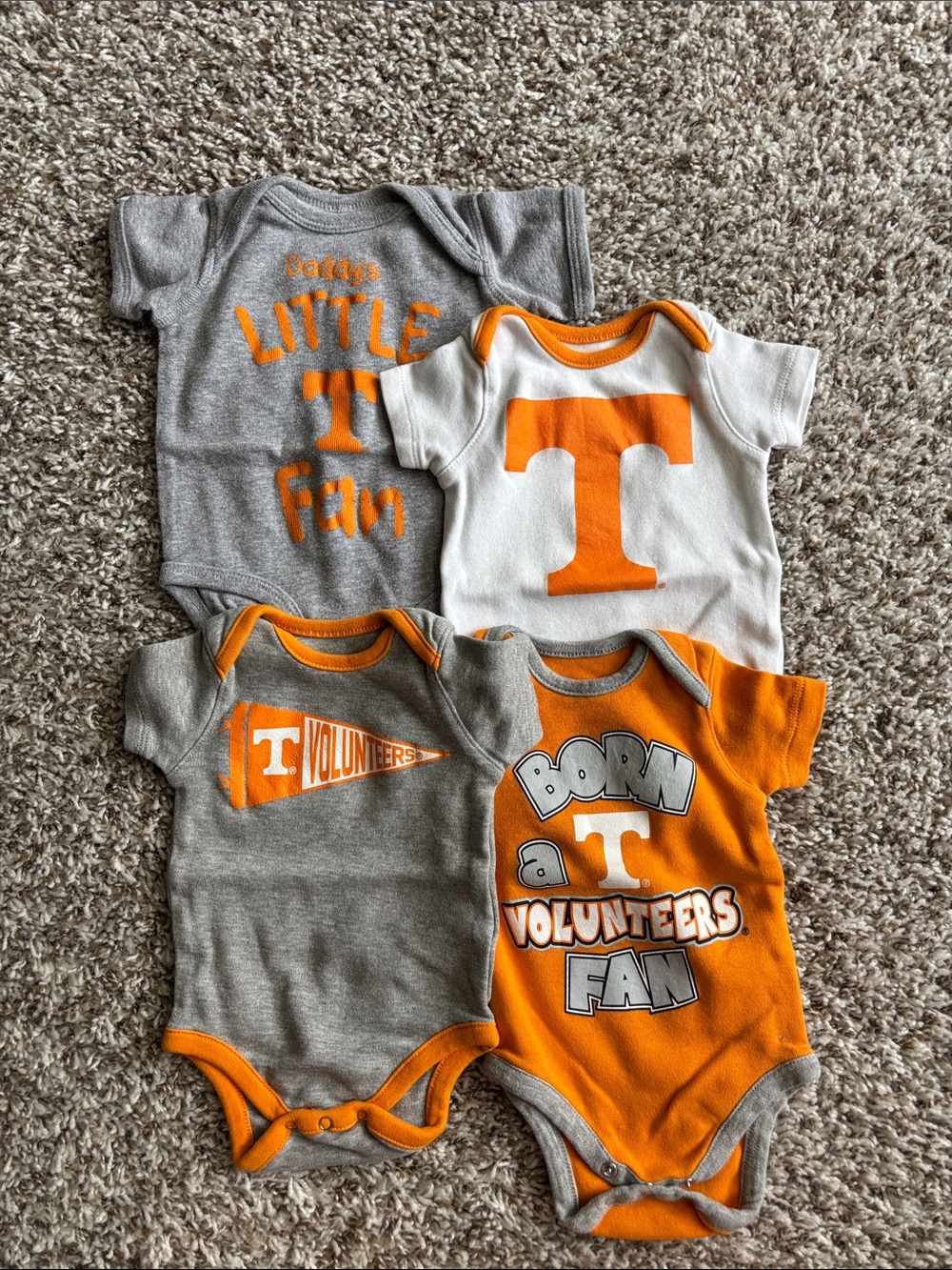 Tennessee Volunteers Baby Bodysuit 4-Pack - Orange & Gray